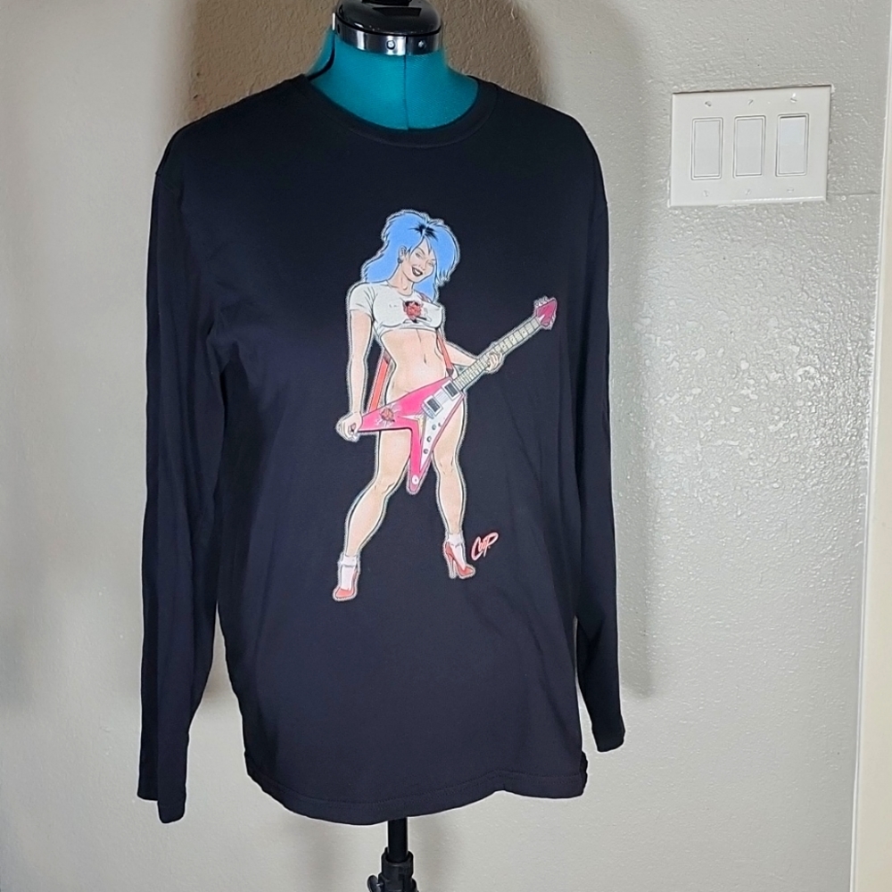 Black Rocker Girl Coop long-sleeved shirt